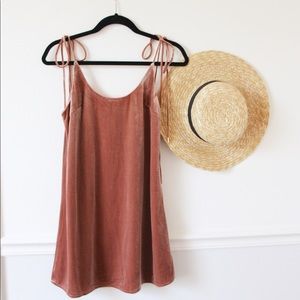 Pink Velvet Mini Dress